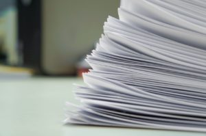 Stack of invoices